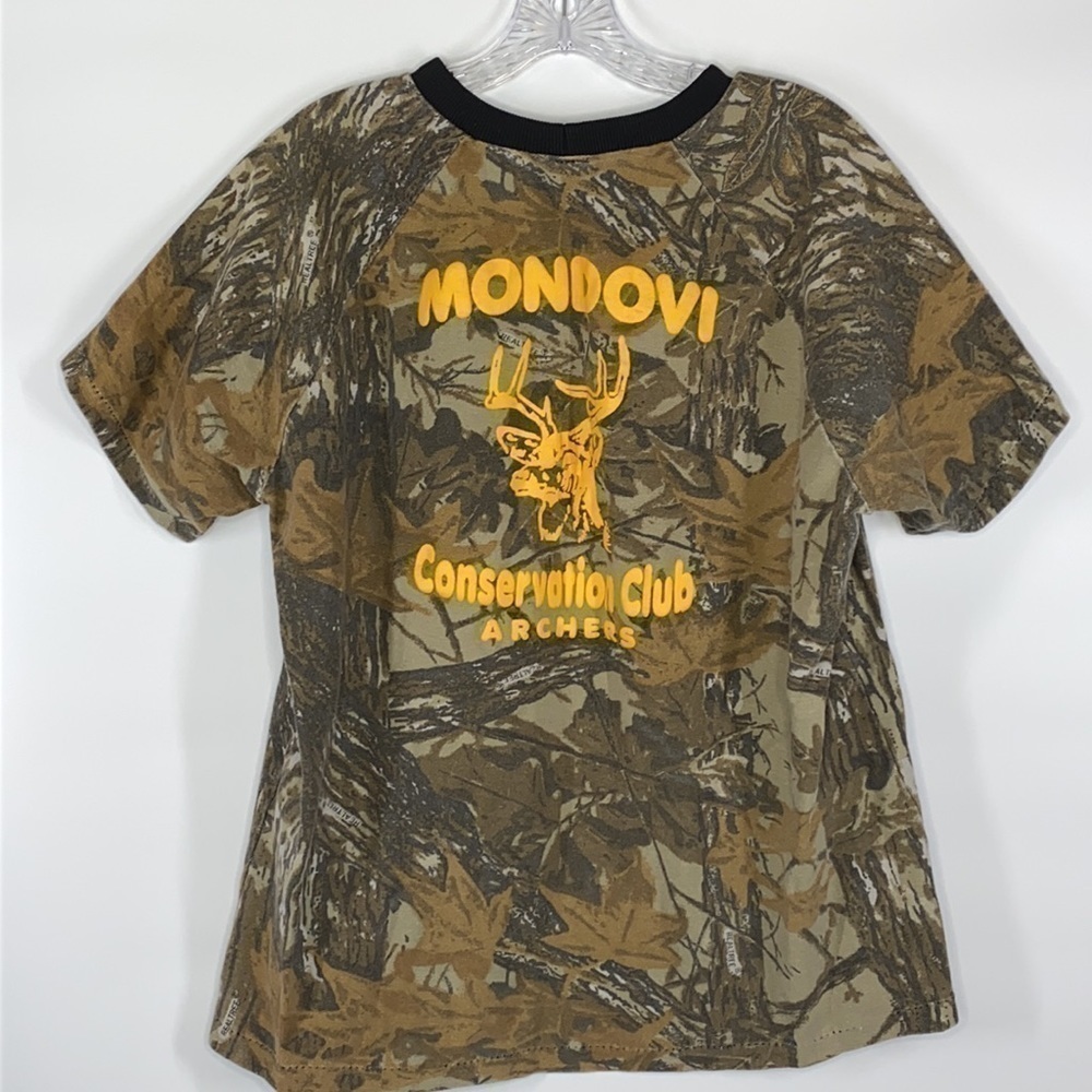 Vintage Spencers Camo Mondovi Conservation Club Archers Short Sleeve Shirt
